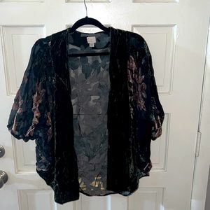 Vintage floral see through cover up